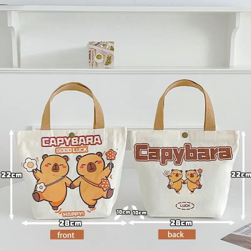 حقيبة كتف قماش كابيبارا كارتونية - حقيبة يد على شكل حيوان لطيف |   حقيبة يد عصرية جميلة، حقيبة سفر متعددة الاستخدامات ذات سعة كبيرة