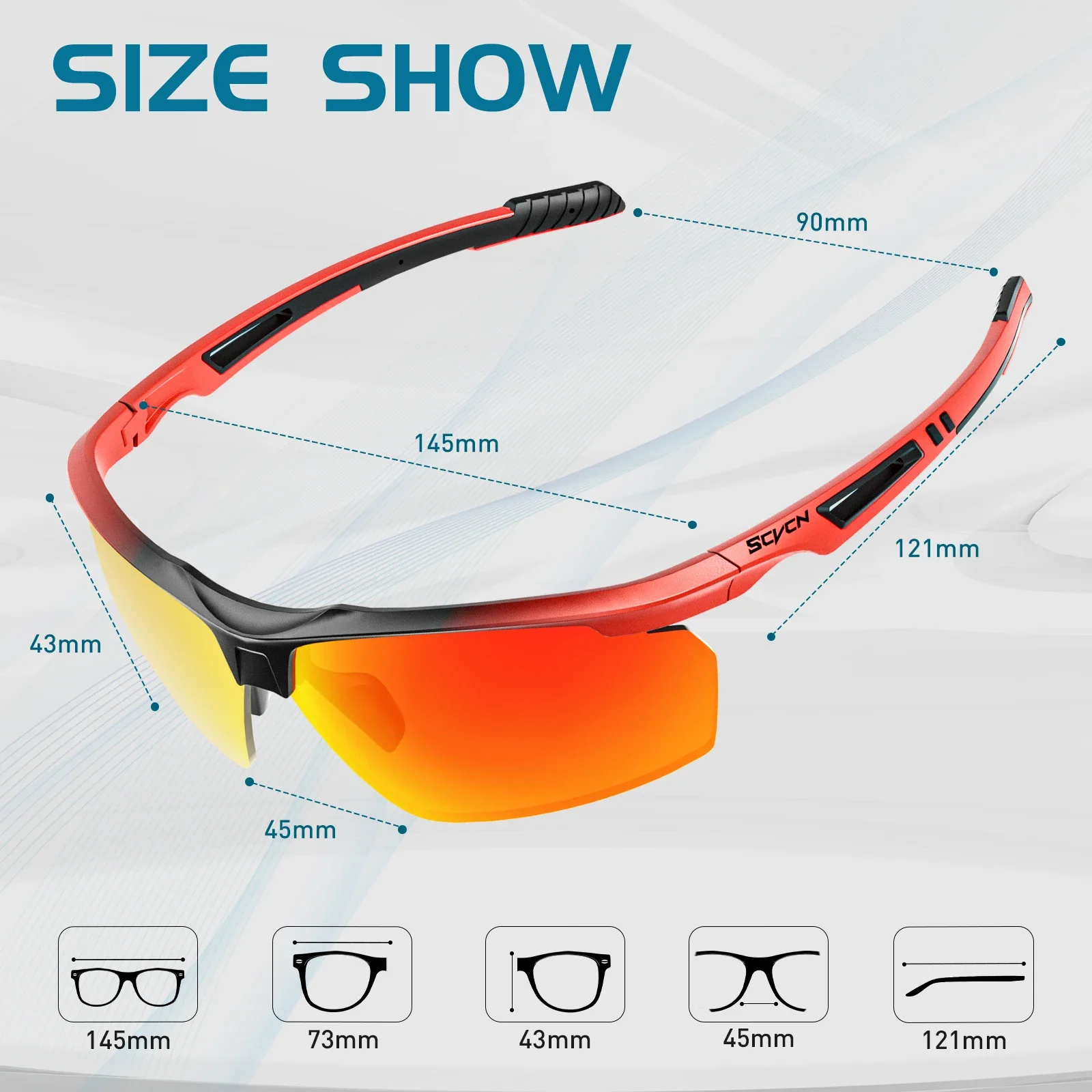 SCVCN-Polarized Cycling Glasses Running Sunglasses UV Protection Bicycle Sports MTB Road Bike Eyewear for Women Cycle Goggles