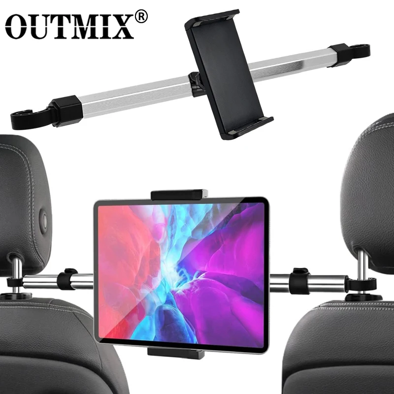 Outmix-encosto de Cabeça Tablet Mount Clamp Suporte para Carro Ipad Pro 12.9 Samsung Galaxy Tab s7 Plus
