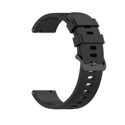 22mm Universal Silicone Watch Strap - Durable Wristband Belt in Multiple Colors for Huawei Watch 4 Pro (Black)