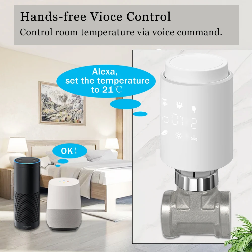 ZigBee Tuya Smart Radiator Actuator TRV Programmable Thermostatic Radiator Valve