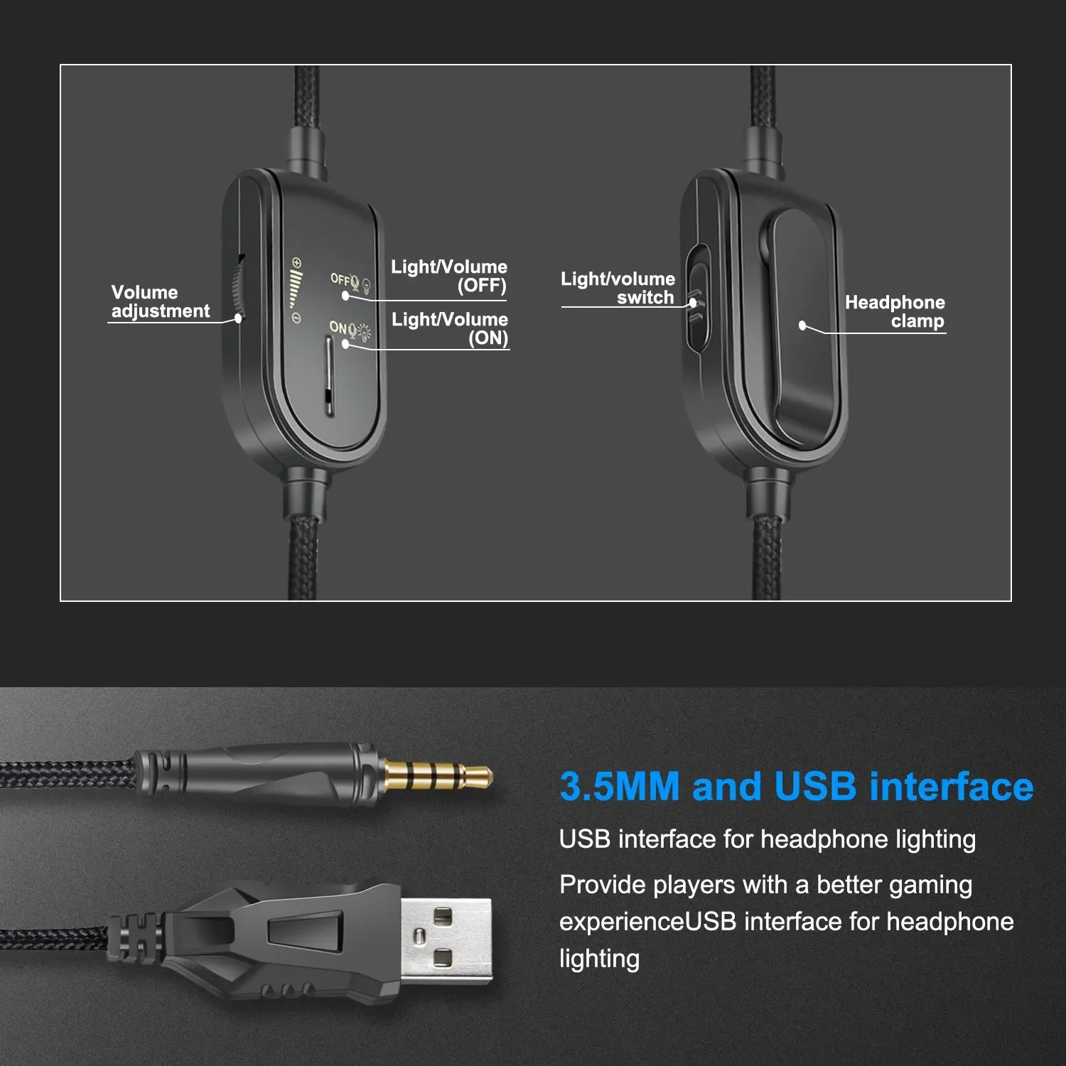 Onikuma K8 Gaming Headset Wired Stereo Headphone for PS4/PC/Xbox Controller/Laptop/iPad/Nintendo Switch Over-Ear Headphones