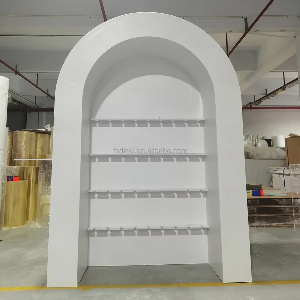 Matrimonio Baby Bridal Shower Donut Wall White Acrilico Champagne Holder Prosecco Wall Display Rack