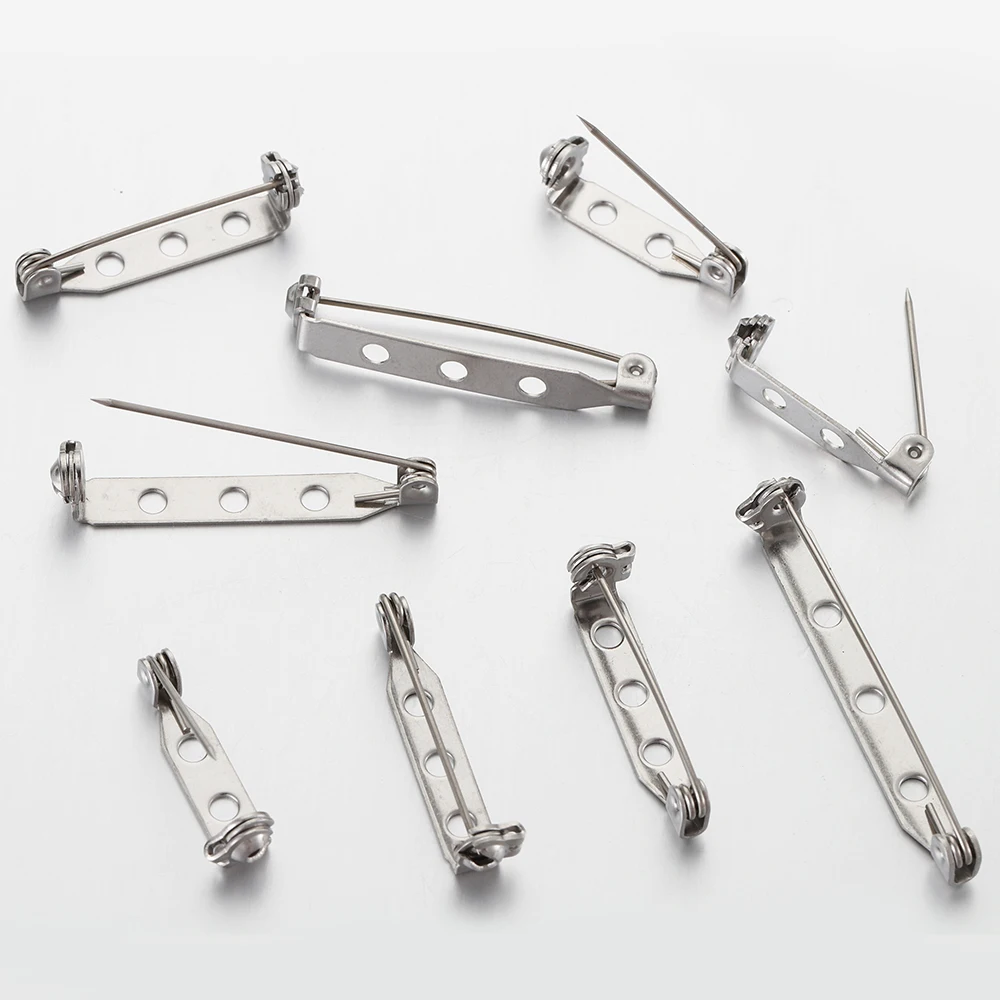 20 stücke 20-40mm Edelstahl Brosche Pin Sicherheit Brosche Basis Einstellungen Nadeln Zubehör DIY Schmuck, Die Entdeckungen komponenten – Detail 12