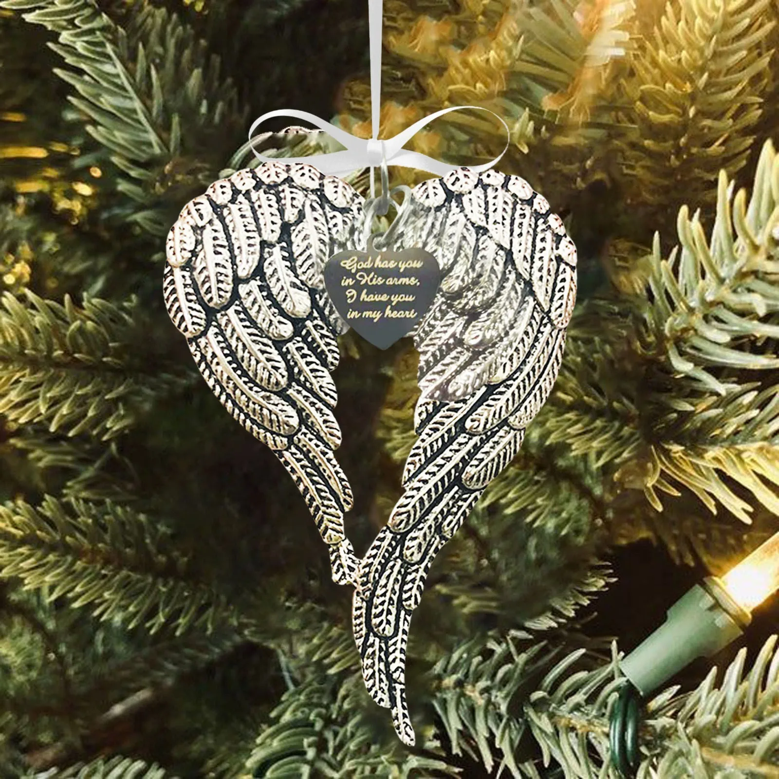 Angel Wing Pendant Heavenly Love Ones Decoration Souvenirs Angel Wing Metal Ornaments Memorial Hanging Decorations Home Decor 5