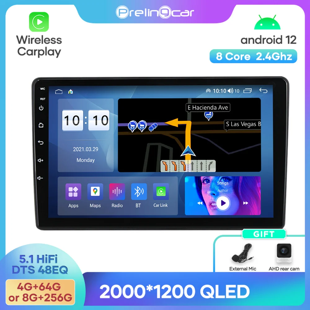 Android 12 Dts Sound Per Vw Golf 5 Touran Passat B6 Navigation Multimedia Car Player Radio 2Din Stereo Bluetooth 48Eq Band Wifi