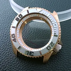 42mm Gold/Rose Gold Steel Watch Case with Sapphire Glass and 22mm Strap (5 Rose Gold)