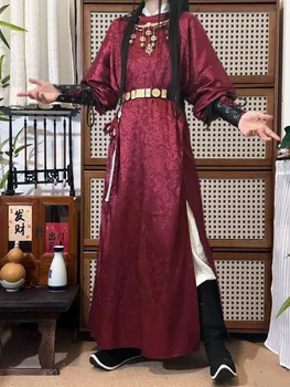 Round-collared Hanfu men's and women's adult hip robes