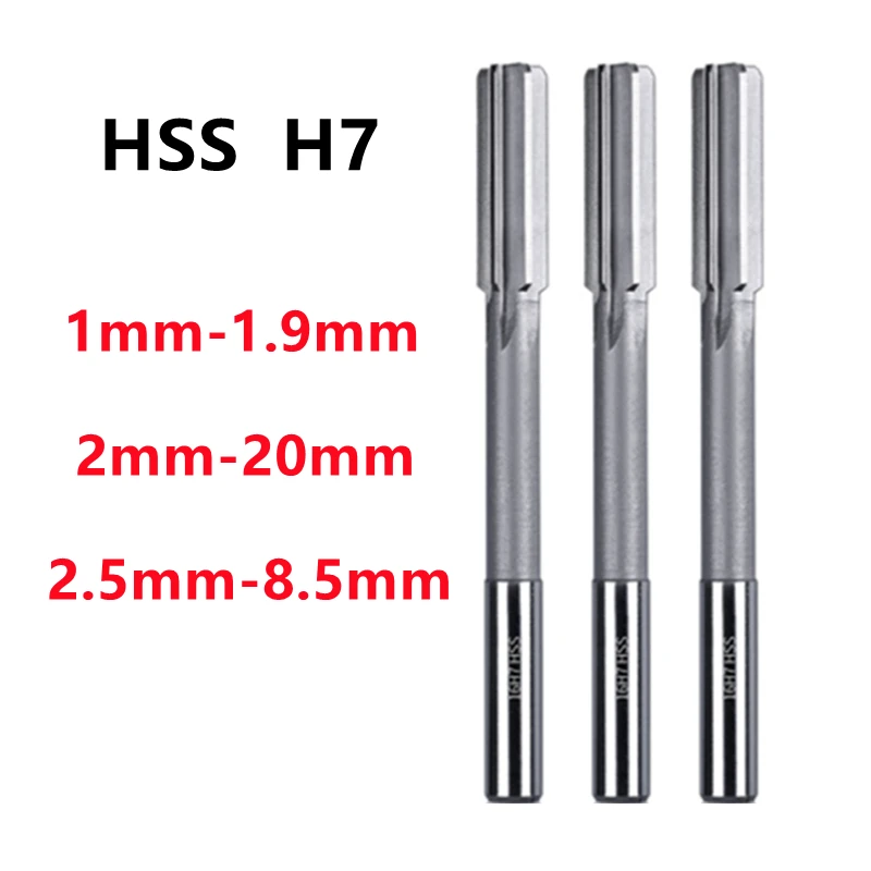 Hand Reamer HSS Reamer Steel Reamer Tools Cobalt Reamer Carbide Reamer Tube Reamer Reamer H7 Machine Straight Shank 6-Flutes HSS Chuck Engineering Milling Cutter Tool