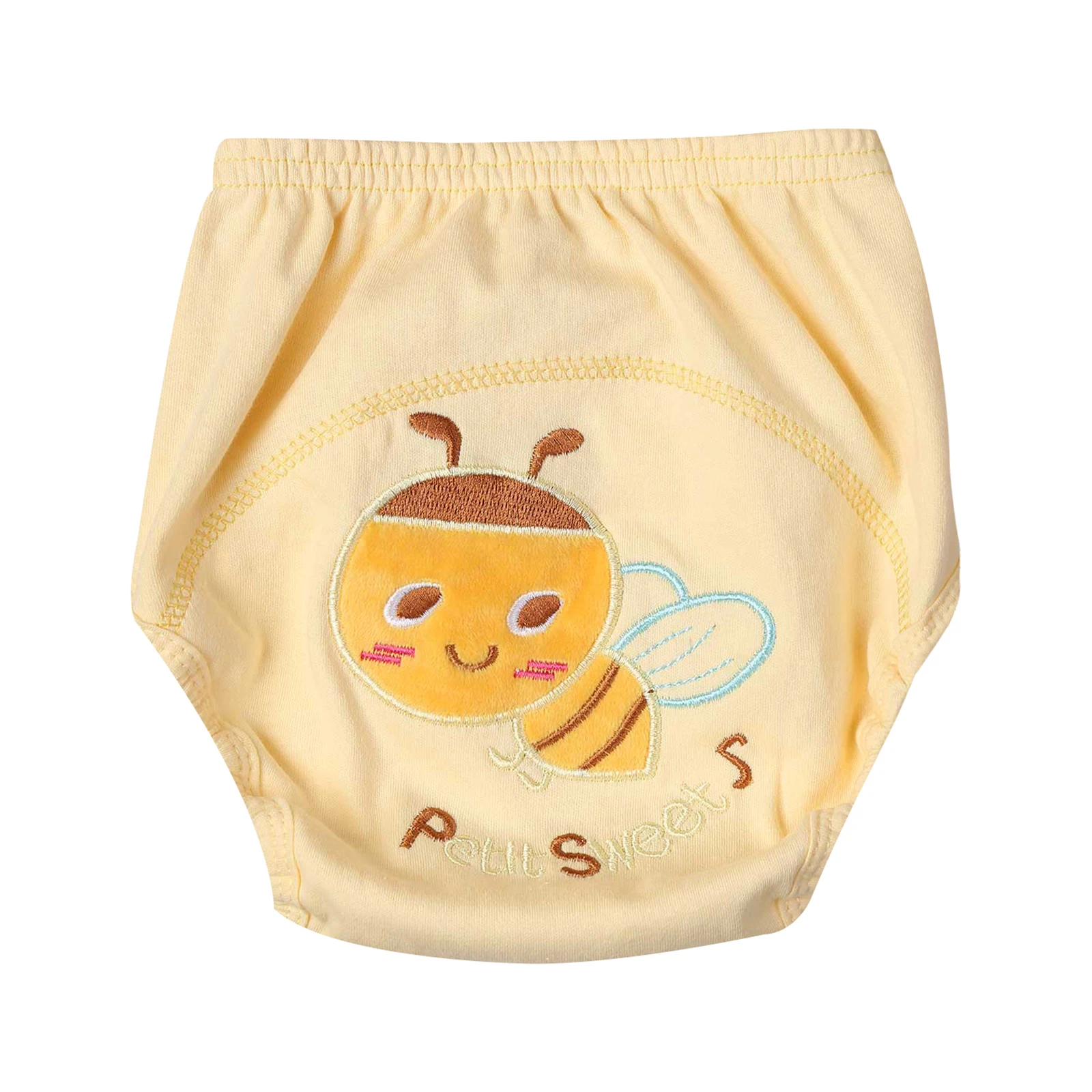 Baby Girls Boys Cotton Potty Training Pee Panties Diaper Covers Bloomers Embroidery Pants Reusable Washable Absorbent Underpants