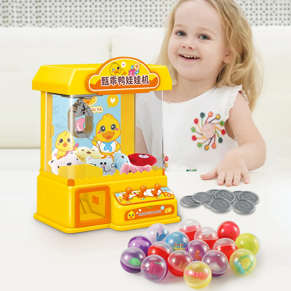 Doll Claw Machine Kids Coin Operated Play Game Clip Doll Toys with 10 Dolls 10 Capsule Sounds and Music Gifts for Girls and Boys 5
