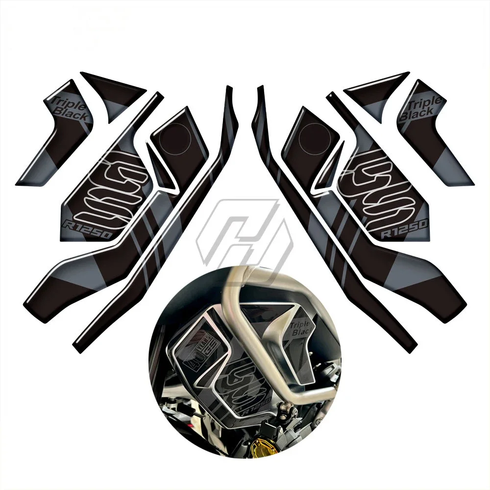 40 Years Decals Stickers Motorcycle Radiator Guard Protector 3D Sticker For R1250GS Adventure 2019-2023 Triple Black