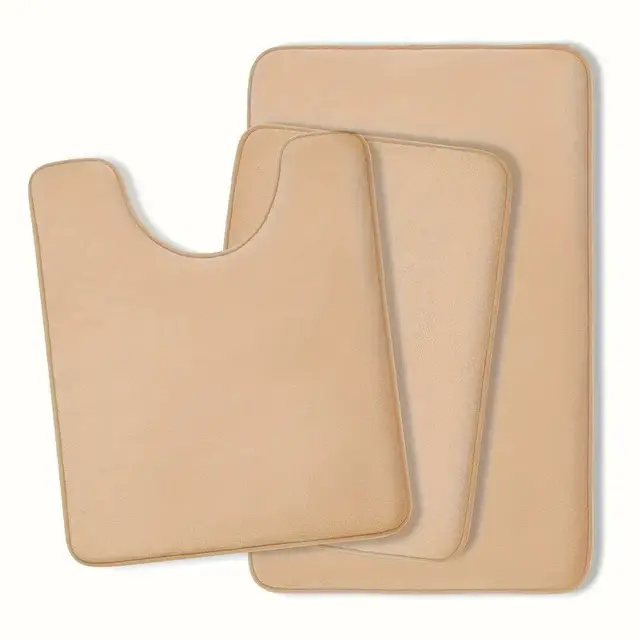 Toilettes trois pièces, tapis de sol de bain, tapis de douche, tapis absorbant de bain, tapis antidérapant, doux et confortable, buanderie. 5