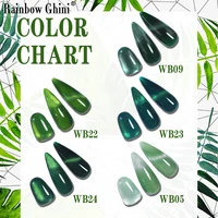 Rainbow Ghini 10ml Green Color Gemstone Cat Eye Gel Nail Polish Pretty Semi-permanent UV LED Gel All For Manicure Decorate 1