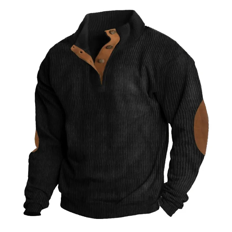Men‘s Versatile Sweater Spring And Autumn style Standing Collar Pullover Long-sleeved Sweater Fashionable Casual Sweater