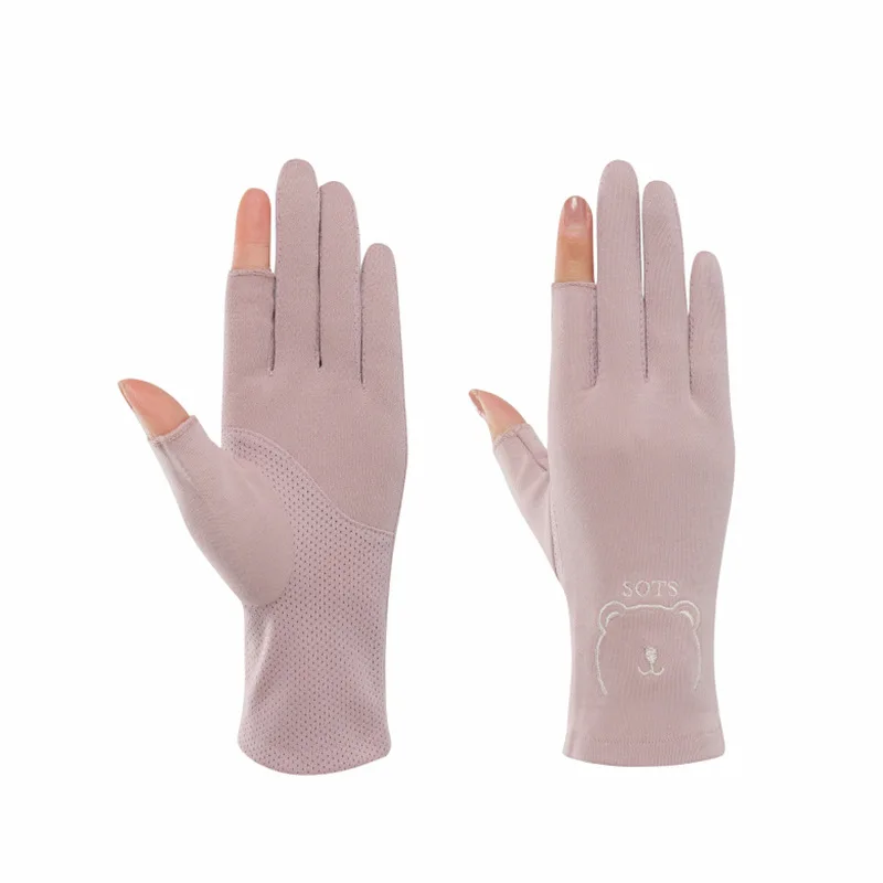 Manicure Gloves for Women Summer UV Protection Driving Anti-Tanning Cycling Lady Shopping Running Breathable Anti-Slip Gloves - 6
