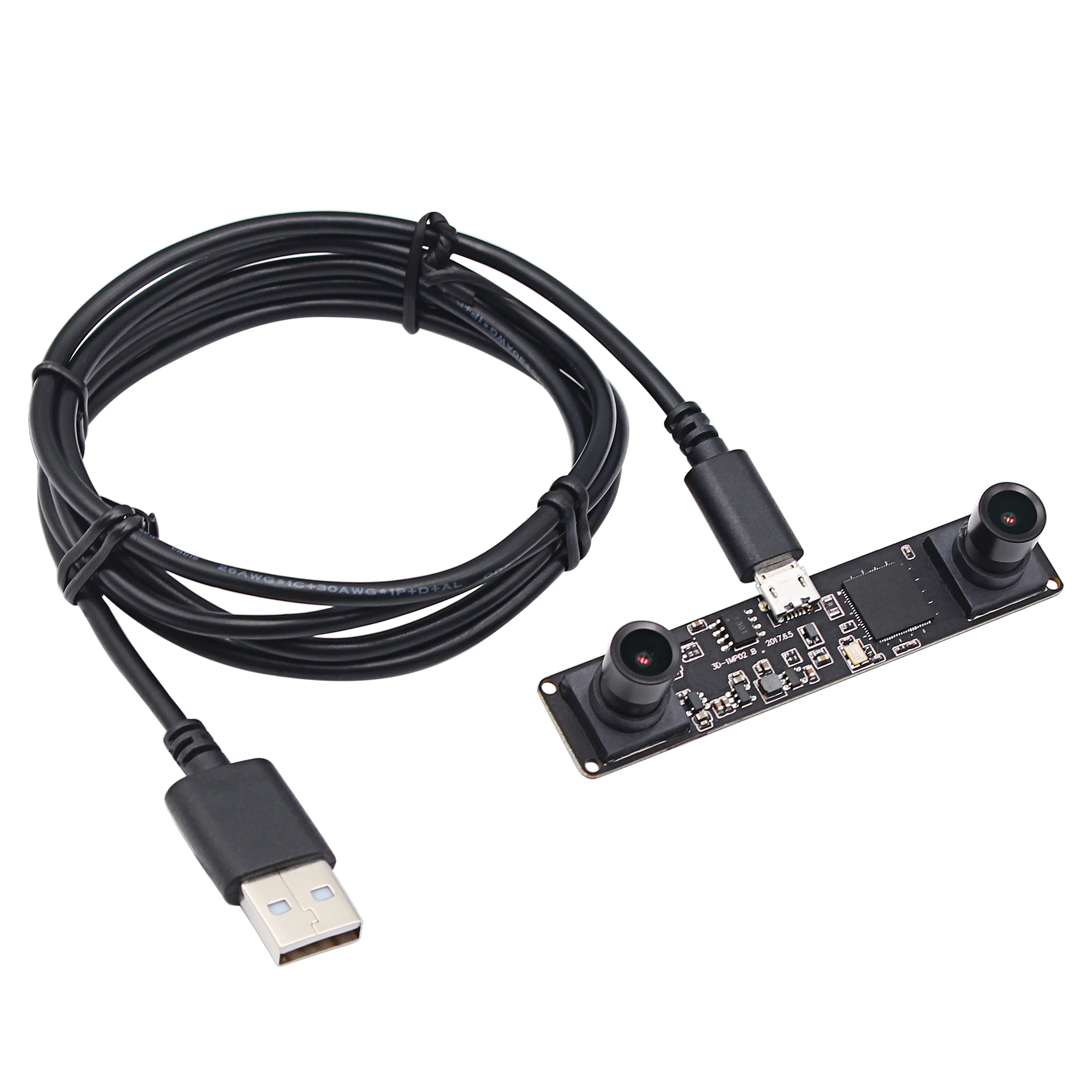 

Synchronized USB Stereo Camera module MJPEG 60fps 2560X960 CMOS OV9750 Dual lens Mini 80*15mm Board With M9 Lens