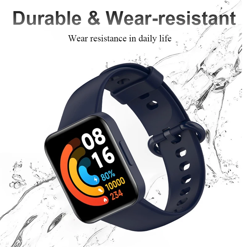Premium Silicone Strap with Soft Case - Replacement Watchband for Xiaomi Mi Watch/Redmi/Poco