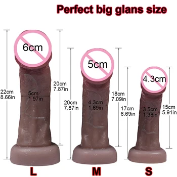 Realistic Dildos Big Glans With Suction Cup Vagina Anal Sex Toys For Woman Strapon Soft Penis Butt Plug Adults Cock Masturbator 3