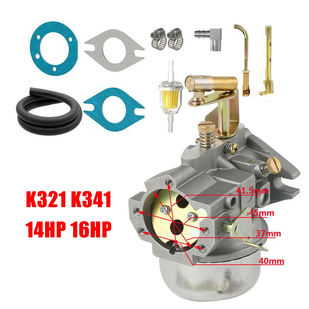 

Carburetor Kits For Kohler K321 K341 Cast Iron M14 M16 14HP 16HP Engine Lawn Mower Parts Carburetor Gaskets Fuel Line Sets