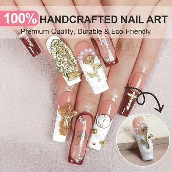 Alternative view of Luxury Gold Charm Nude Press On Nails