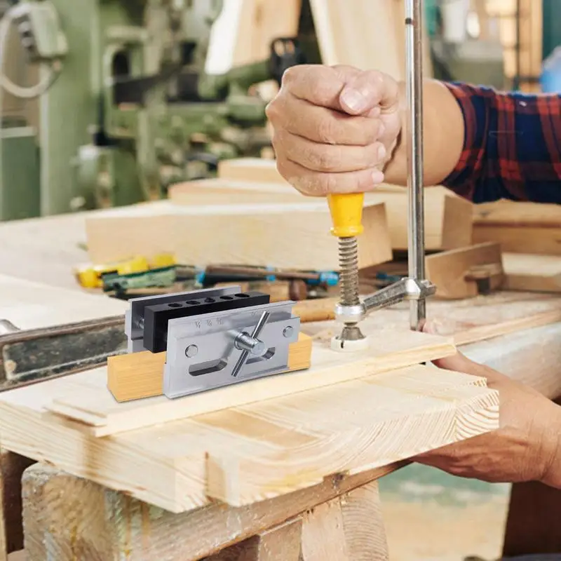 Dowel Jig Self-Centering Drill Dowel Hole Locator Straight Holes Biscuit Joiner Set With 4 Holes Drilling Guide Power Tool