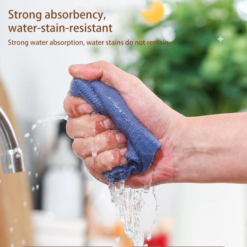 20Pcs/box Microfiber Towel Absorbent Kitchen Cleaning Dishcloth Non-stick Oil Dish Rags Napkins Tableware Home Cleaning Towels