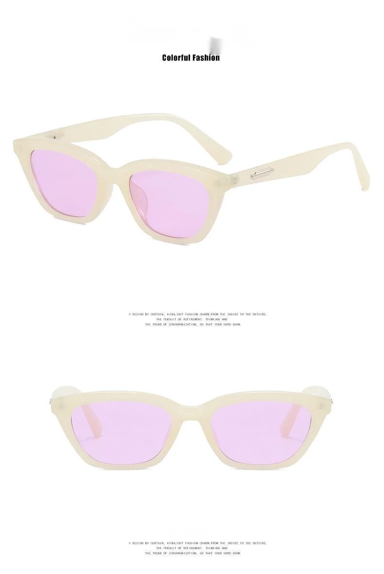 2024 Nuovi occhiali da sole Wang Jia'er Same Style Bar Bounce Cat Eyes Protezione solare e protezione UV Occhiali da sole avanzati_voghion.com