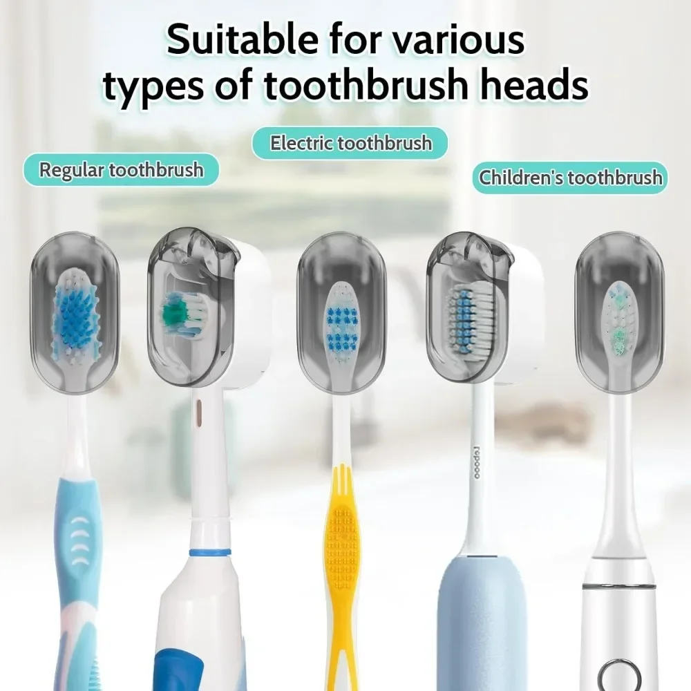 Punch-free Toothbrush Holder Wall-Mounted Dustproof Toothbrushes Boxes Household Bathroom Travel Portable Organizer Accessories