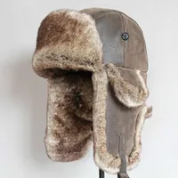 Winter Aviator Hat with Earflaps, Faux Fur & Leather Trooper Cap, Warm Unisex Ski Snow Hat for Men and Women - Image 2