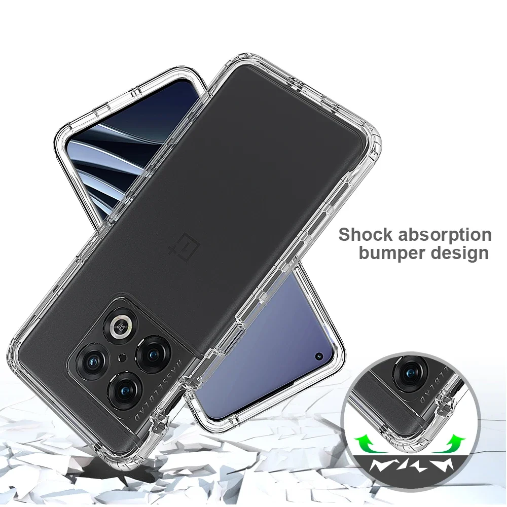 TEYYOS Cover Per OnePlus 10T 5G - Custodia Ibrida TPU/PC Con Supporto Anello 360° E Attacco Magnetico, Blu, Antiurto MIL-STD