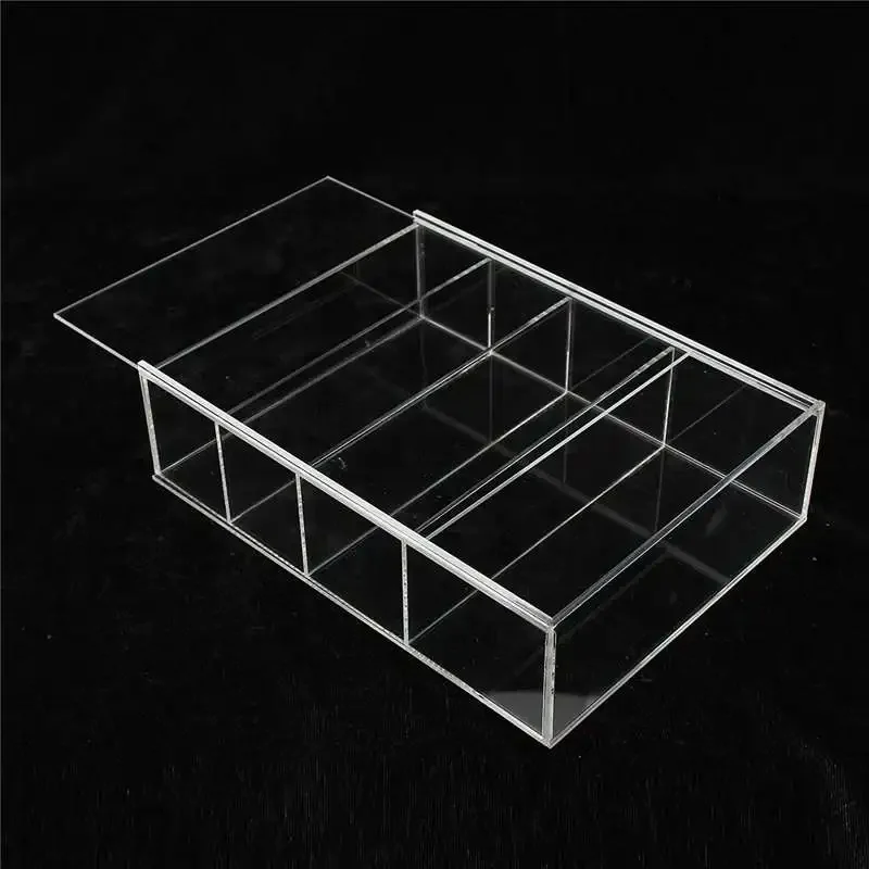 High Gloss Acrylic Show Case Display Box Sliding Door for Mini Perfume Bottle Jewelry Crafts 214x159x59mm