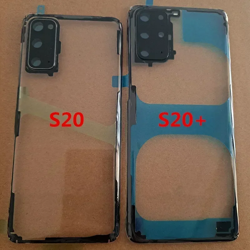 삼성 갤럭시 S20 S21 울트라 S10 플러스 5G S9 S8 S7 엣지 투명 배터리 백커버 수리 도어 후면 케이스 + 렌즈