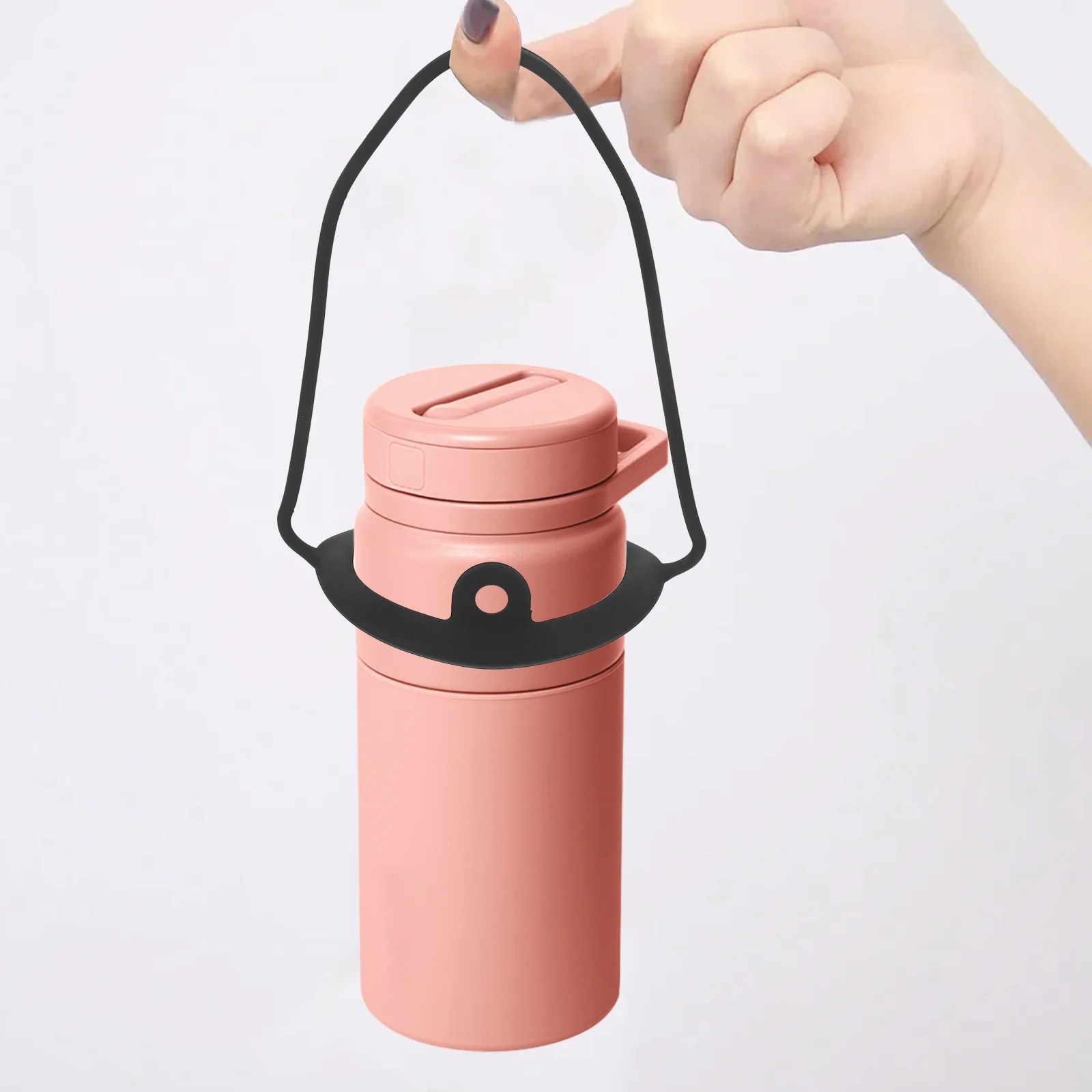 2 Pcs Food Grade Silicone Strap Travel Takeout Coffee Cup Carrier Silica Gel Use