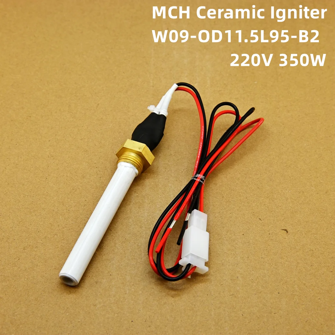 220V 350W pellet stove Igniter BBQ ceramic ignition rod for fast ignition, safety and energy-saving G3/8 screw