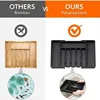Black Ware Organizer Holder For Party Adjustable Utensil Tray For Drawers Expandable Cutlery Holder Kitchen Drawer Utensil Tray 5