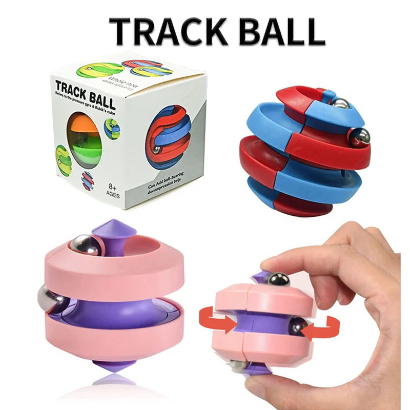

10pcs Bead Orbit Fidget Gyro Infinity Spinner Rotating Magic Infinite Track Ball Fingertip Bead Toys Anti-stress Ball