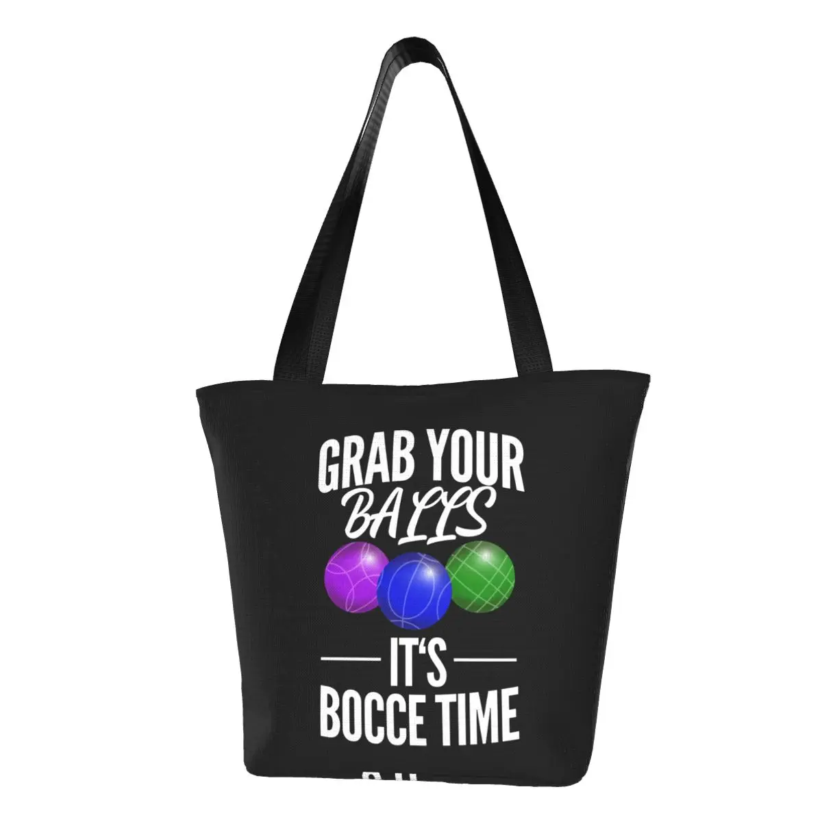 Divertente Bocce Balls Player-Boule Team Handbags Borsa Per La Spesa Portatile Di Grande Capacità