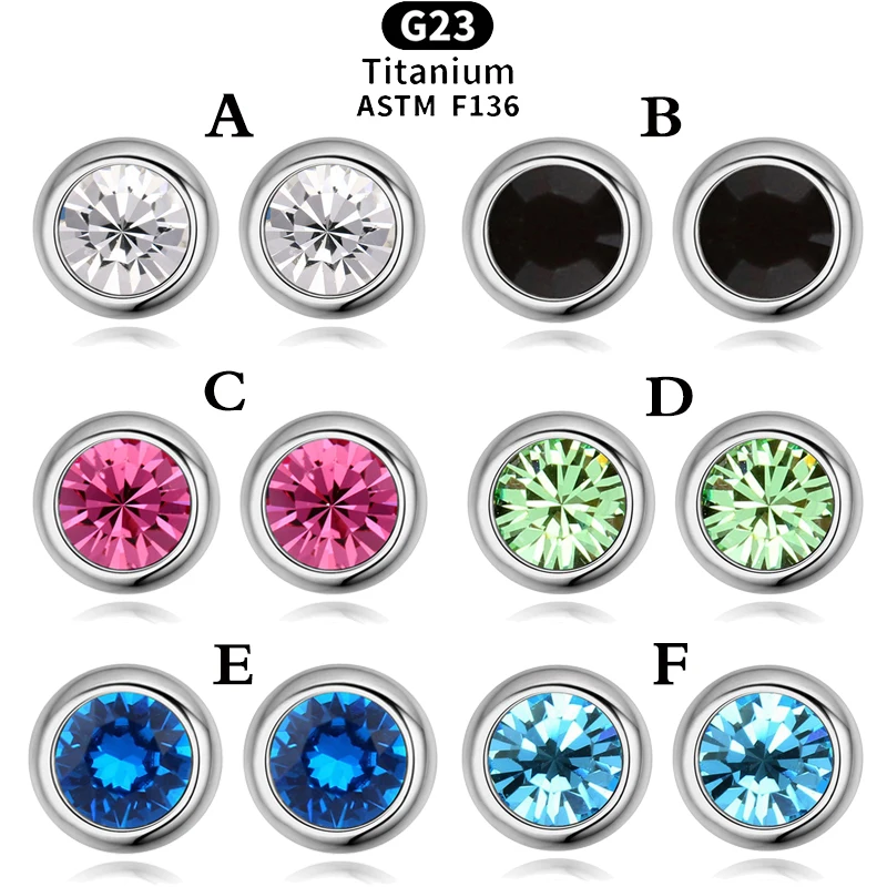 

10pc Titanium Replacement Spare 14g 16g 1.6mm 1.2mm Lip Tongue Ring Ear Balls with Cubic Zirconia Labret Barbell Bar Piercing