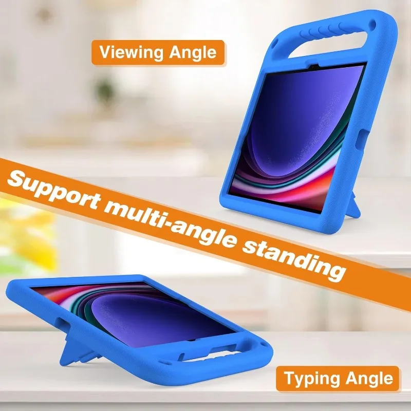 Durable EVA Tablet Case with Adjustable Stand - Vibrant Blue
