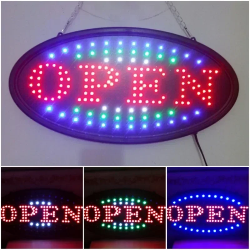 store Open sign Advertising Light Board Shopping Mall Bright Animated Motion Neon Business Store Billboard