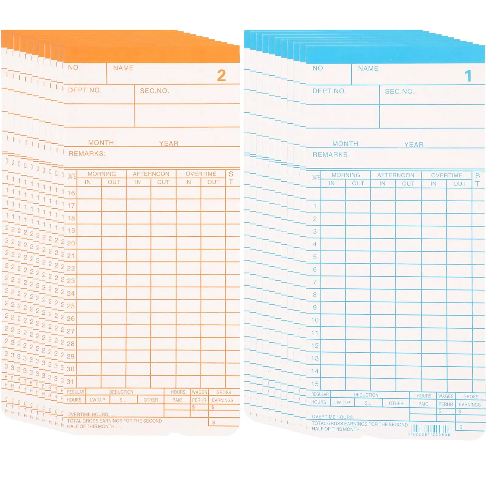 Attendance Paper Cards Times Table Chart Weekly Kitchen Clocks Wall Operated Flip Office Use Double-sided Supply