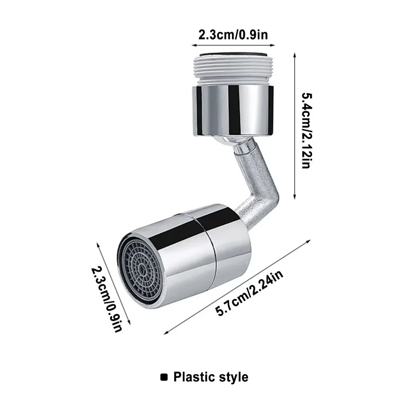 720° Rotating Faucet Extender - Universal Water-Saving Aerator Adapter with Splash-Proof Design for Kitchen/Basin, ABS Plastic