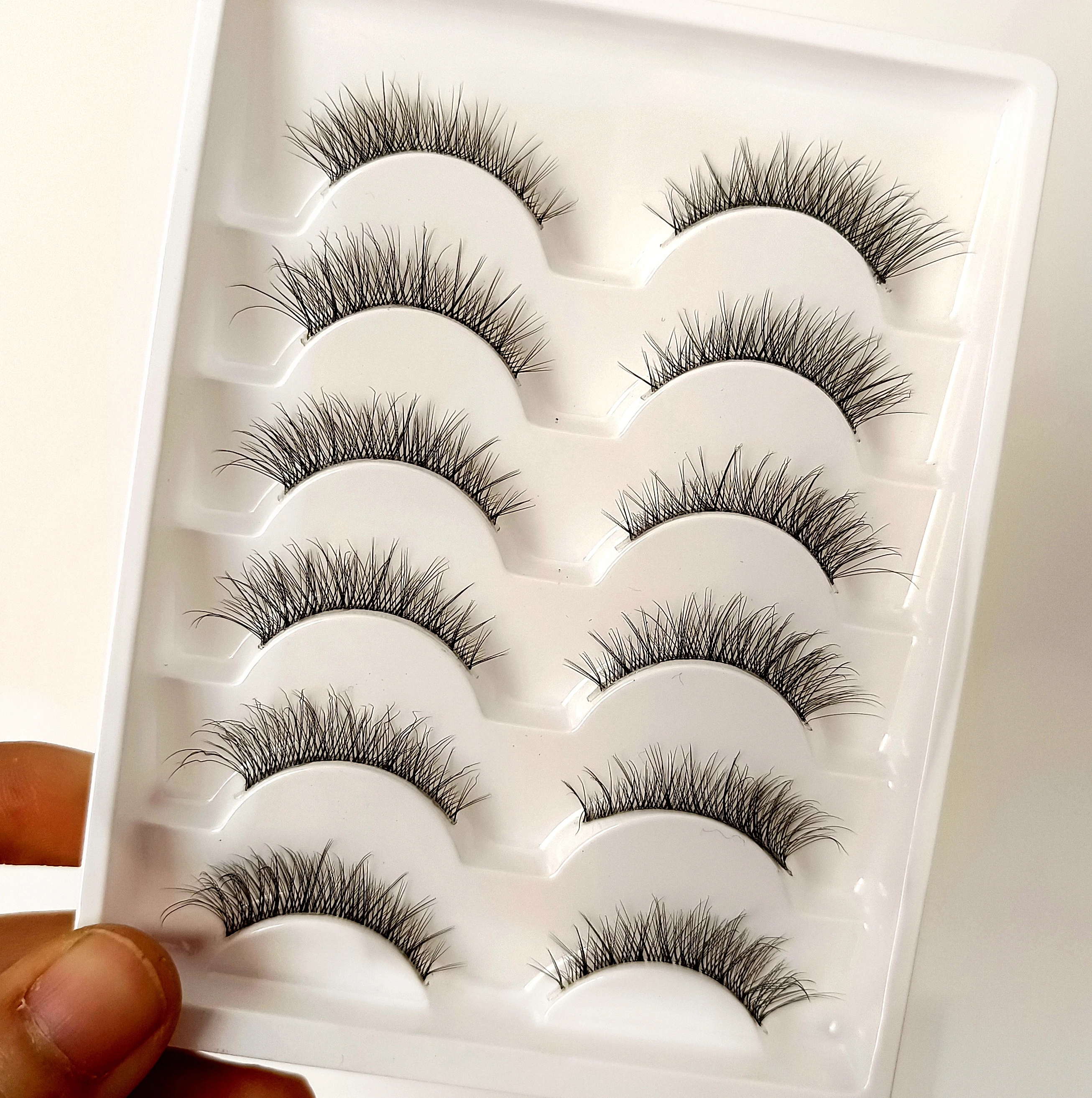 

Новинка, 6 пар натуральных длинных маскарадных накладных ресниц, черные ресницы для глаз, Длинные ресницы в полоску, Прозрачные терьер норковые ресницы