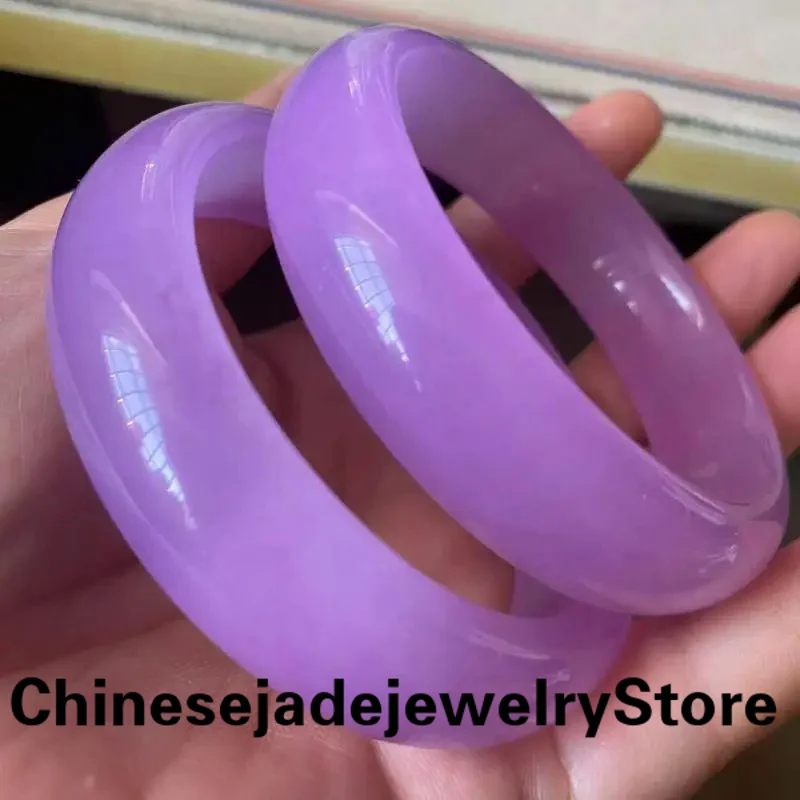 

Certified Burma Jade Bangles Purple Women Bracelet Real Myanmar Jadeite Fine Jewelry Bangle For Girlfriend Mom Lucky Amulet Gift