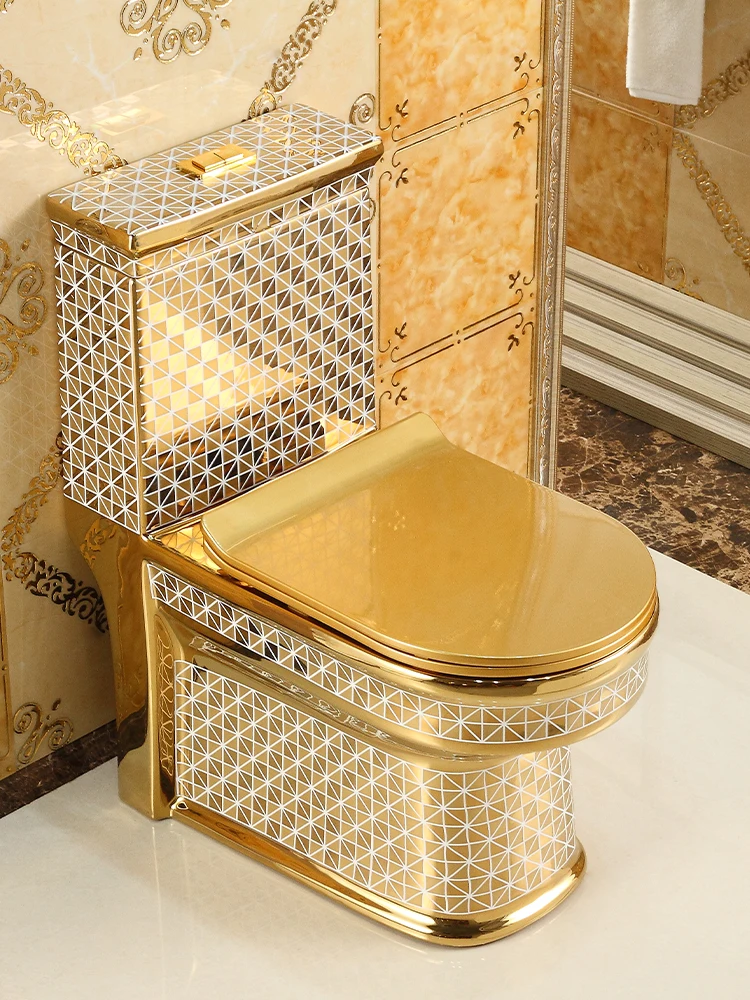 

Golden toilet super whirlpool water-saving and odor-proof toilet square personalized colored ceramic toilet