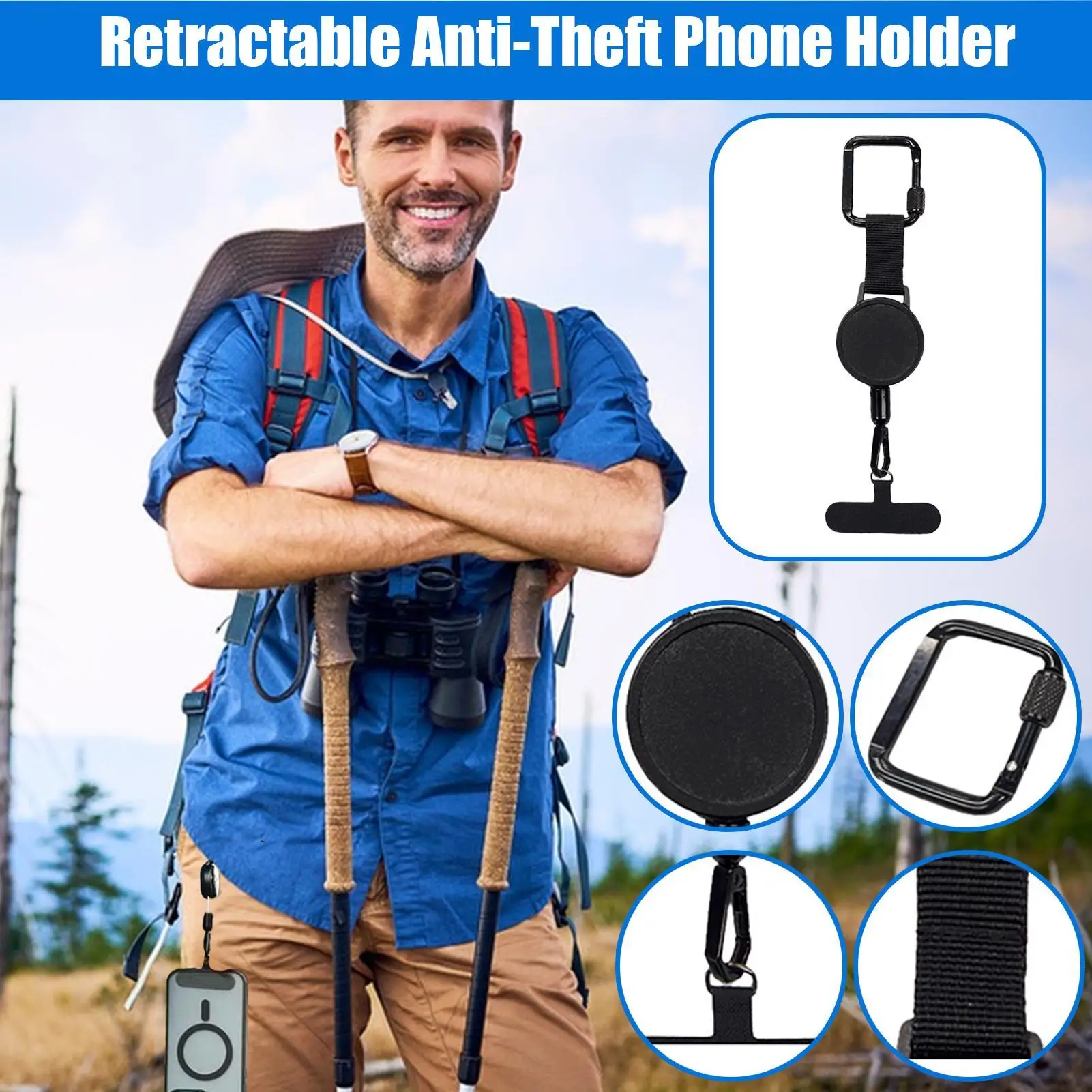 Retractable Phone Tether Anti-Theft Phone Tether Phone Lanyard Tether  Cellphone Tab Strap Cellphone Lanyard Strap with Belt Clip - AliExpress