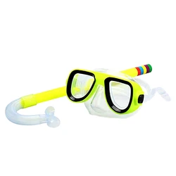 Youth Snorkeling Set with Dry Snorkel and Diving Mask (Yellow)