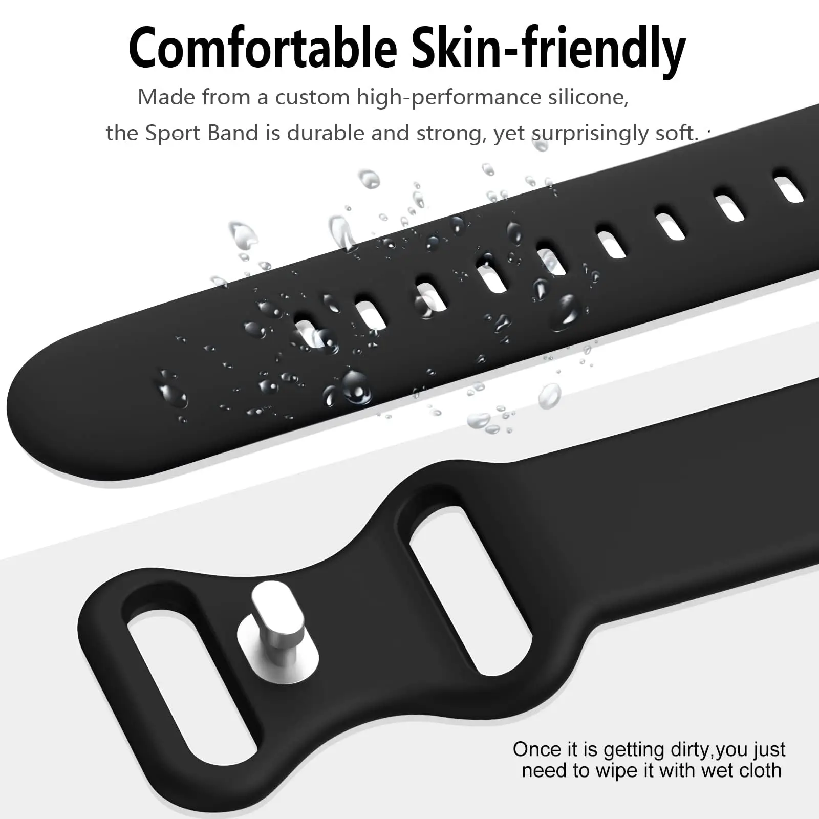 Sport Silicone Strap for Smartwatch - 45mm Wristband Accessory Bracelet
