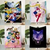 Anime Sailor Moons Cobertor Impresso, Cobertores Quentes de Piquenique Macio e Confortável, Viagem Doméstica, 2